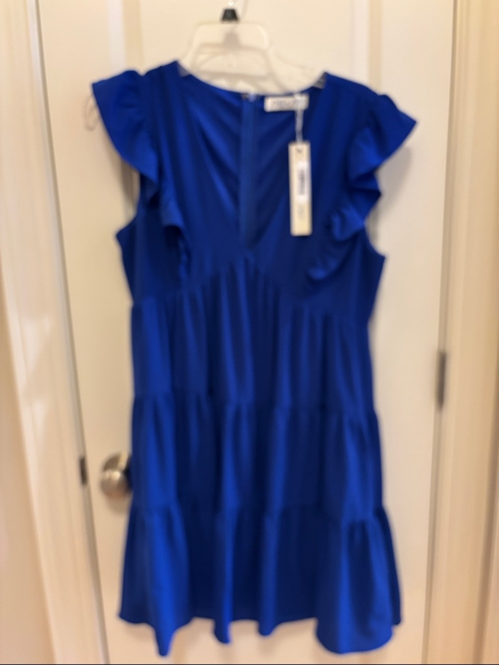 She + Sky Royal Blue Ruffled Tiered Dress